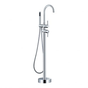 Brass floor mounted bath mixer with shower 114600CH - Floor Bathtub Faucets - 1