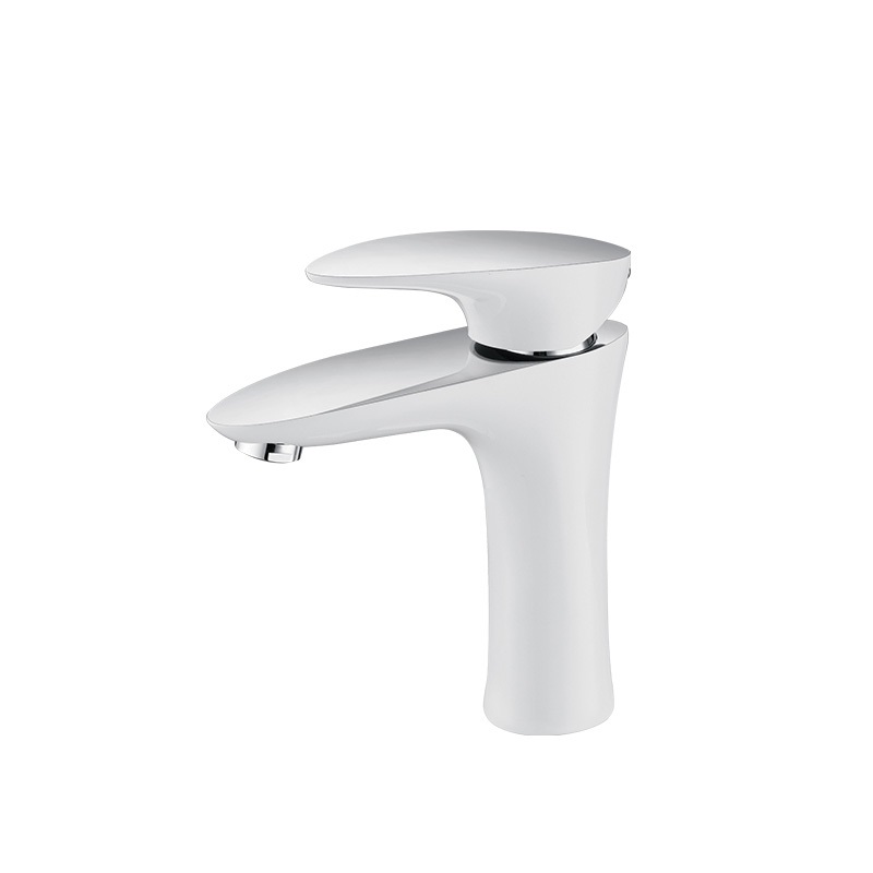 171100LWC Fancy white and chrome basin mixer