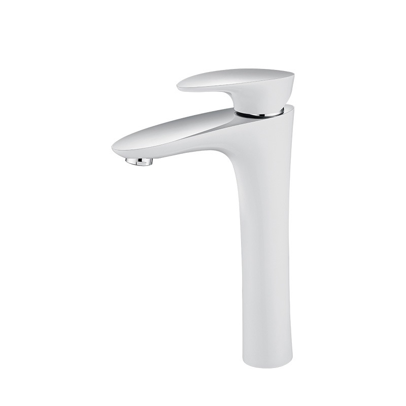 171200LWC Fancy white and chrome basin mixer