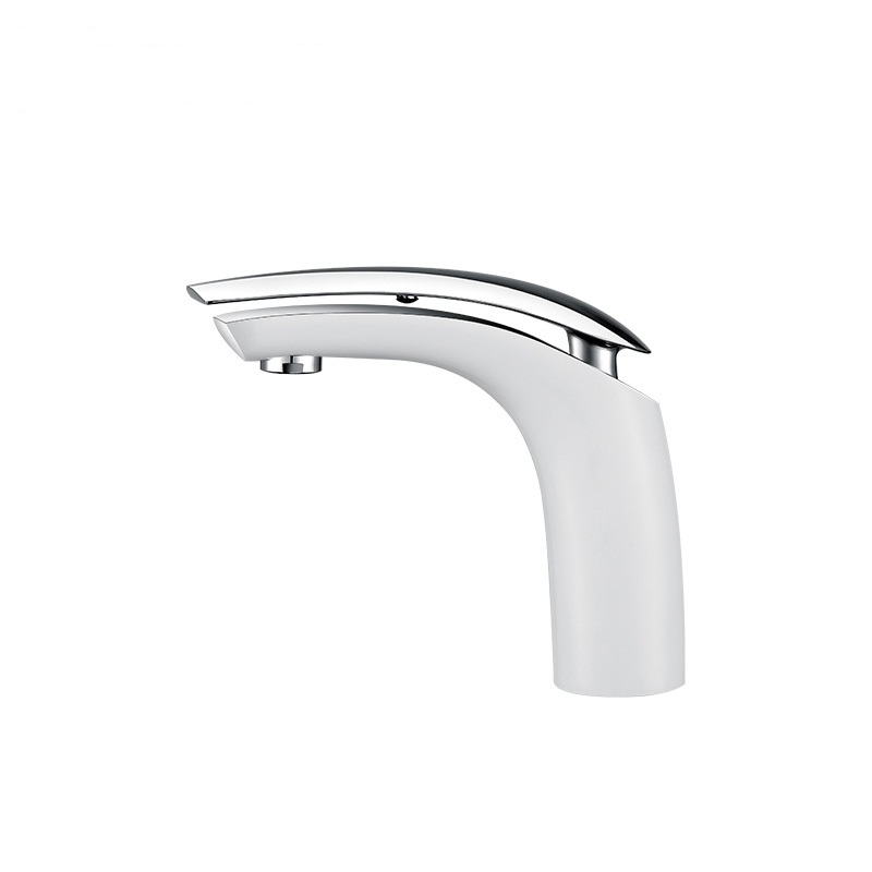 7611A0LWC Fancy white and chrome basin tap