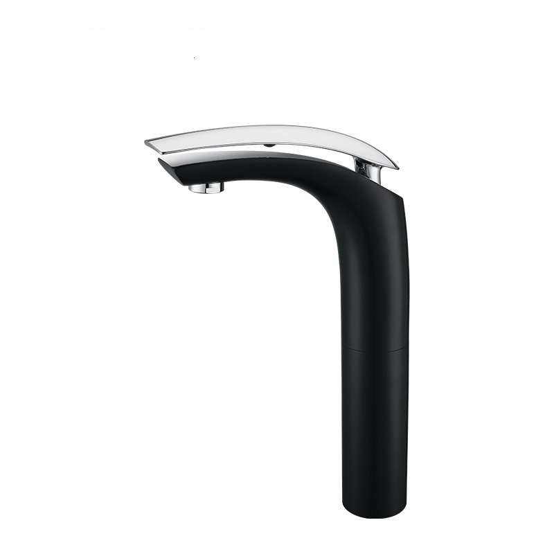 7612A0BBC Black and chrome tall single handle faucet