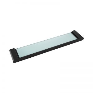 482113BYB Classic black single layer glass shelf - LORI Series (SUS304) - 1