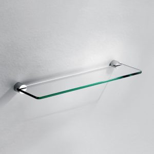 481413CH Exquisite chrome single layer glass shelf - FREDA Series (BRASS) - 1