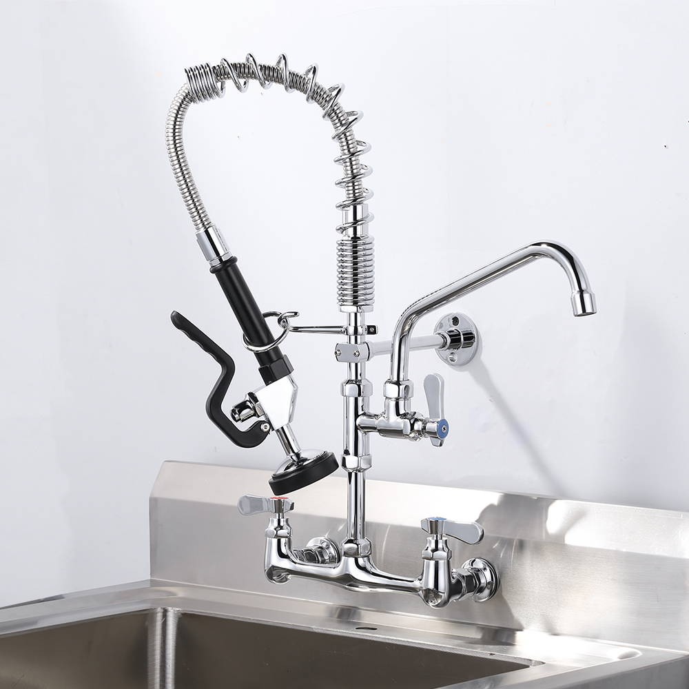 42214201CH-21 Commercial Kitchen Sink Faucet Wall Mounted Mixer With Spray - Commercial Kitchen Sink Faucet - 2